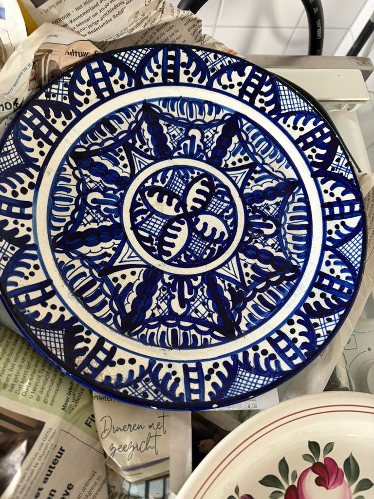Spaanse keramiek wandbord/ sierbord, Huis en Inrichting, Woonaccessoires | Schalen en Manden, Ophalen of Verzenden, Zo goed als nieuw