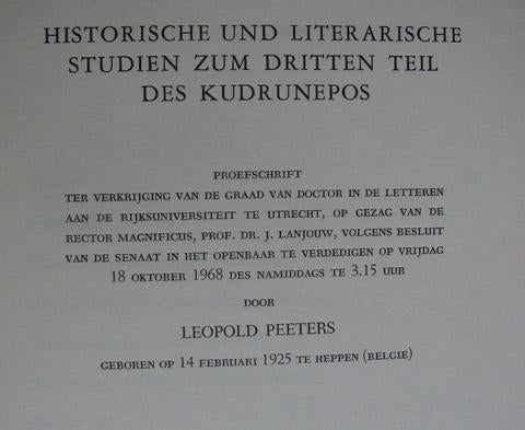 Kudrunepos, Historische und Literarische Studien zum dritten, Ophalen of Verzenden, Gelezen, Non-fictie