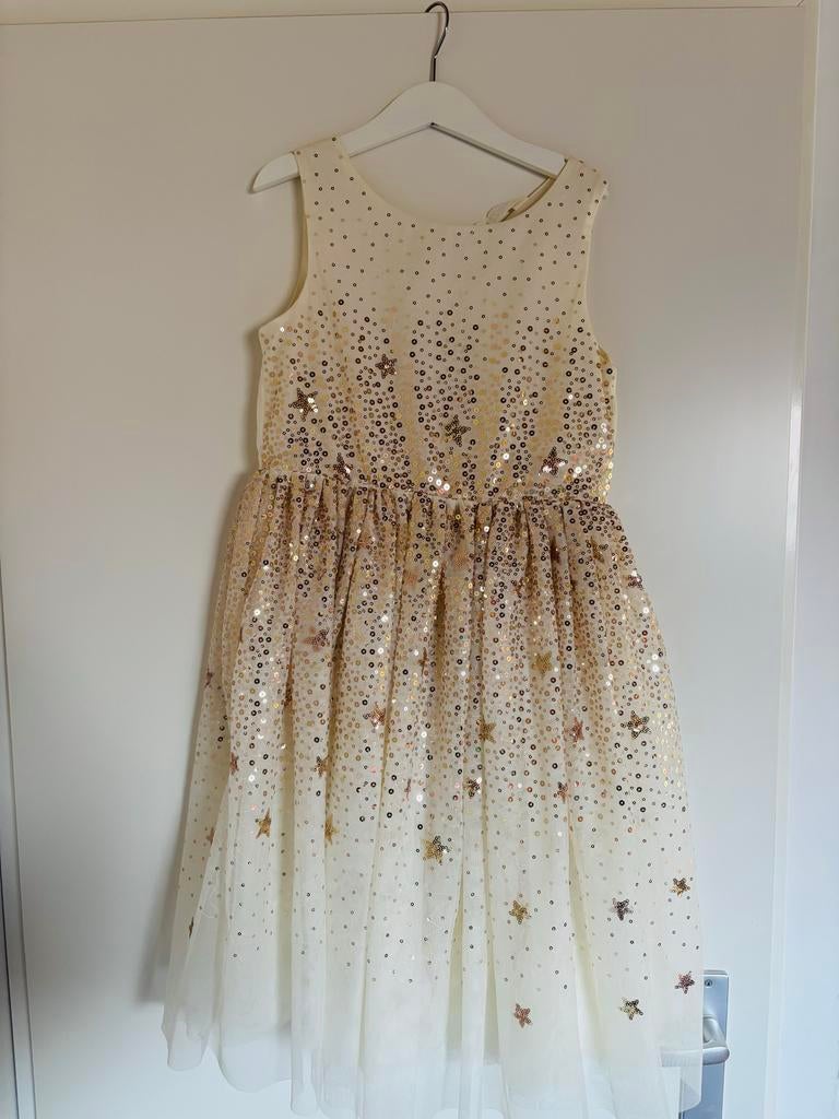 H&M Jurk met pailletten en sterren, maat 140, Ophalen of Verzenden, Zo goed als nieuw, Meisje, Jurk of Rok