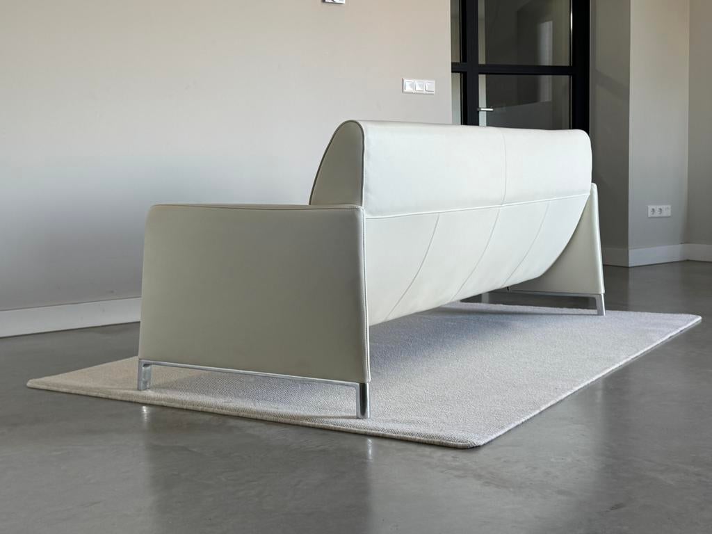 Leolux Felizia 3-zits 211cm – Wit Leder | lage rug, Leolux, Leolux, 150 tot 200 cm, Driepersoons