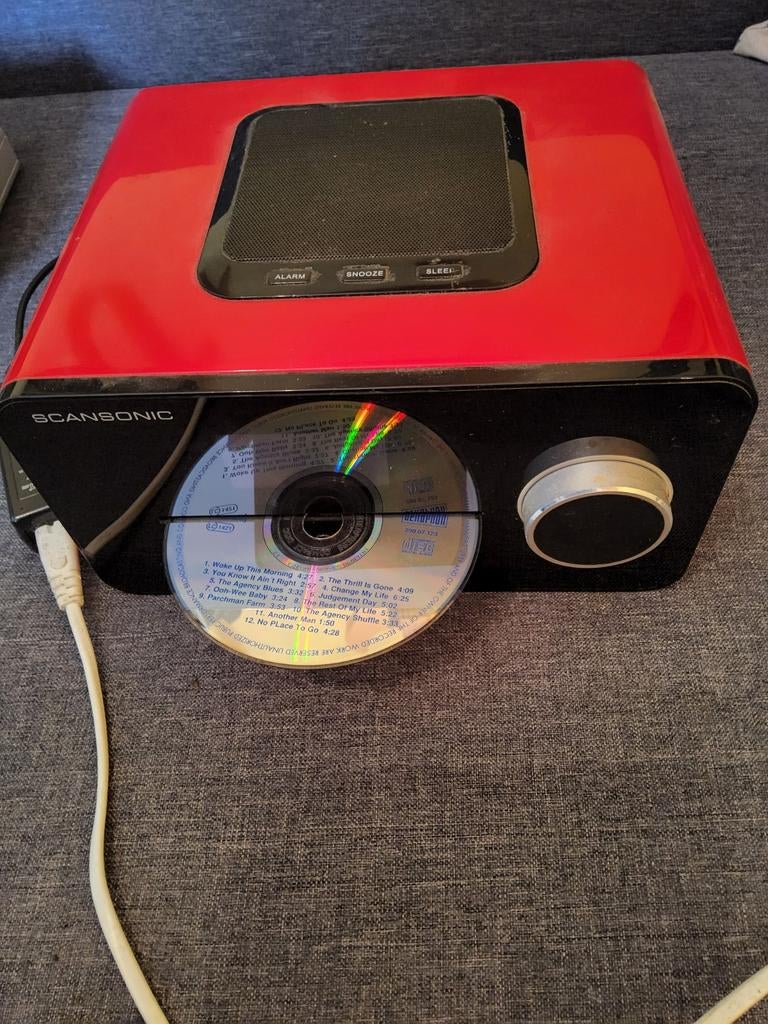 Scansonic Radio met CD-speler - Rood, Ophalen of Verzenden, Gebruikt, Radio, Met cd-speler