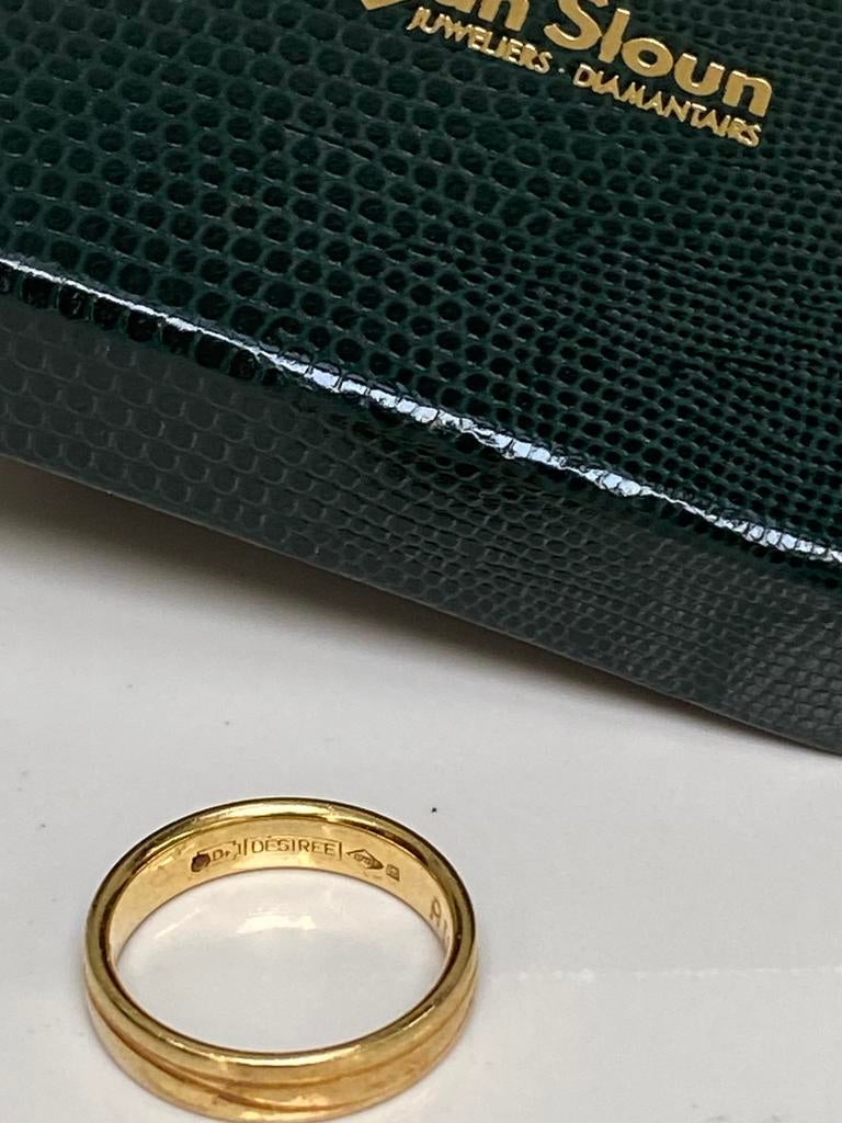 Geel gouden Desiree ring diamant 750, Sieraden, Tassen en Uiterlijk, Antieke sieraden, Ophalen of Verzenden, Goud, Ring