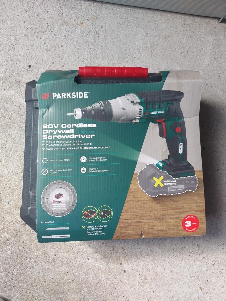 Parkside 20V Accu Gipsplaatschroevendraaier, Doe-het-zelf en Verbouw, Ophalen