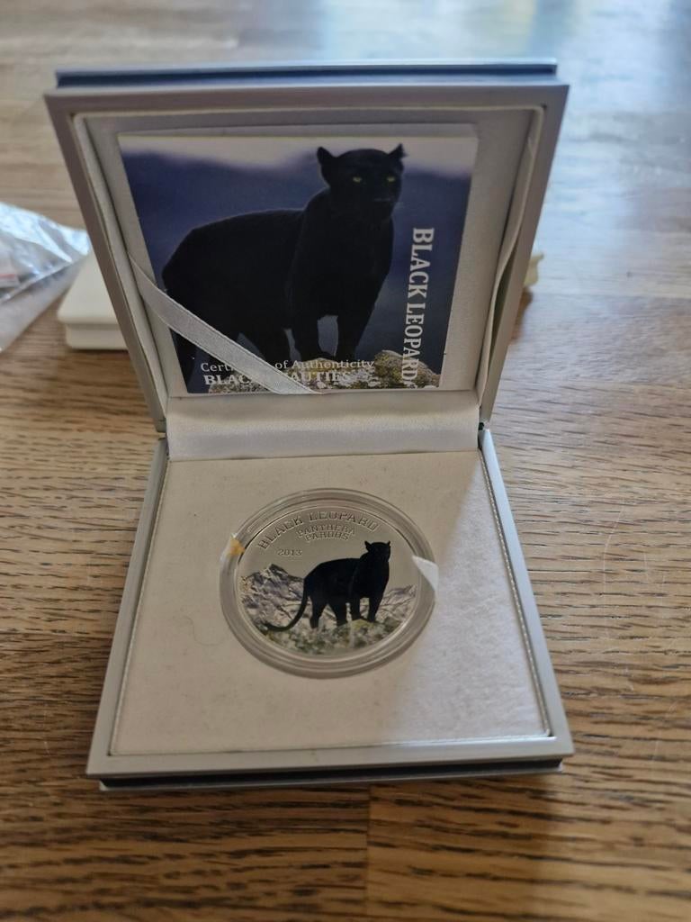 2013 Congo Black Panther Zilveren Munt in Doos, Ophalen, Overige landen, Losse munt