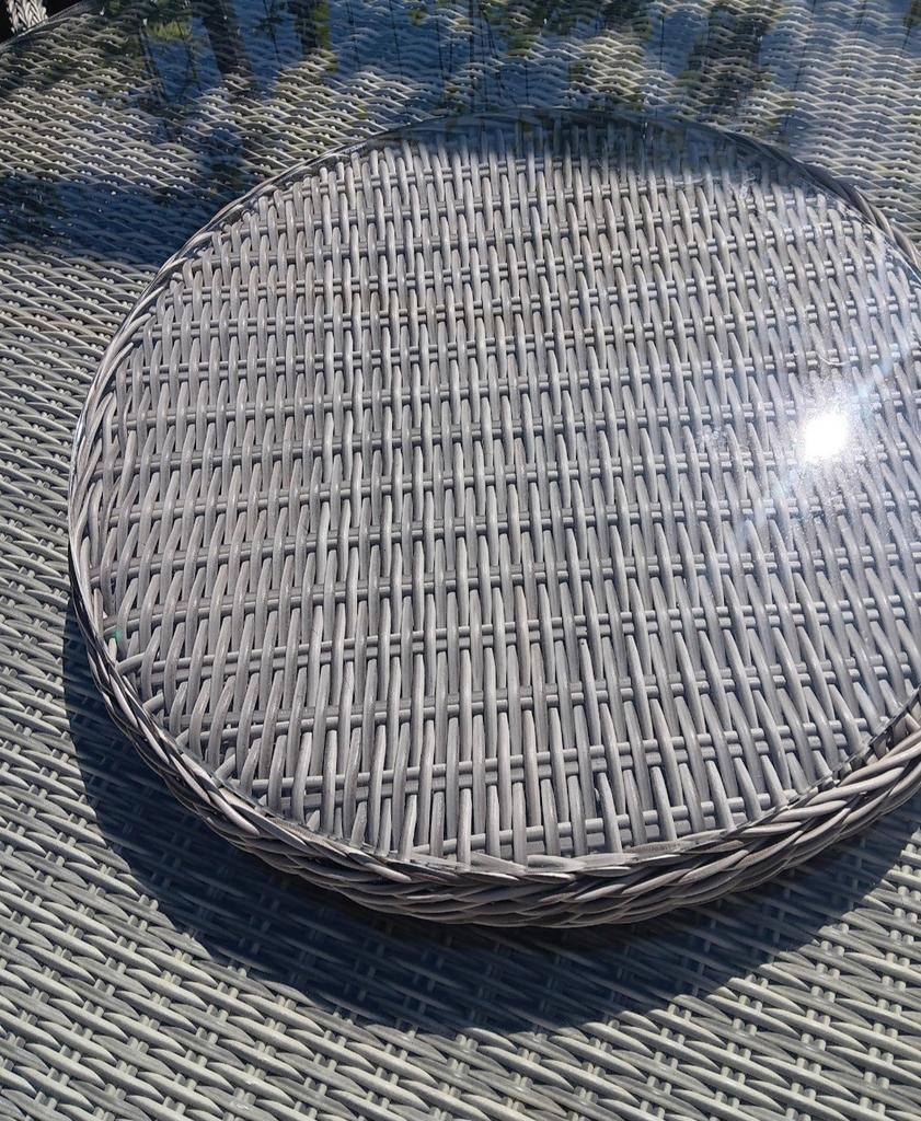 6 persoons ronde tuinset / diningset incl lazy susan, Ophalen, Gebruikt, 6 zitplaatsen, Wicker