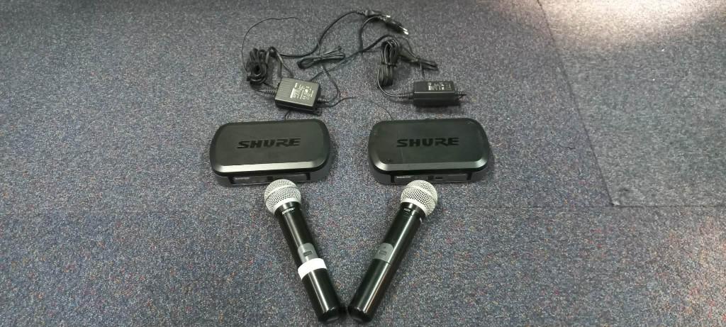 1 setje SHURE PG 58 / PG4 draadloze microfoon, Ophalen of Verzenden, Gebruikt, Zangmicrofoon, Draadloos