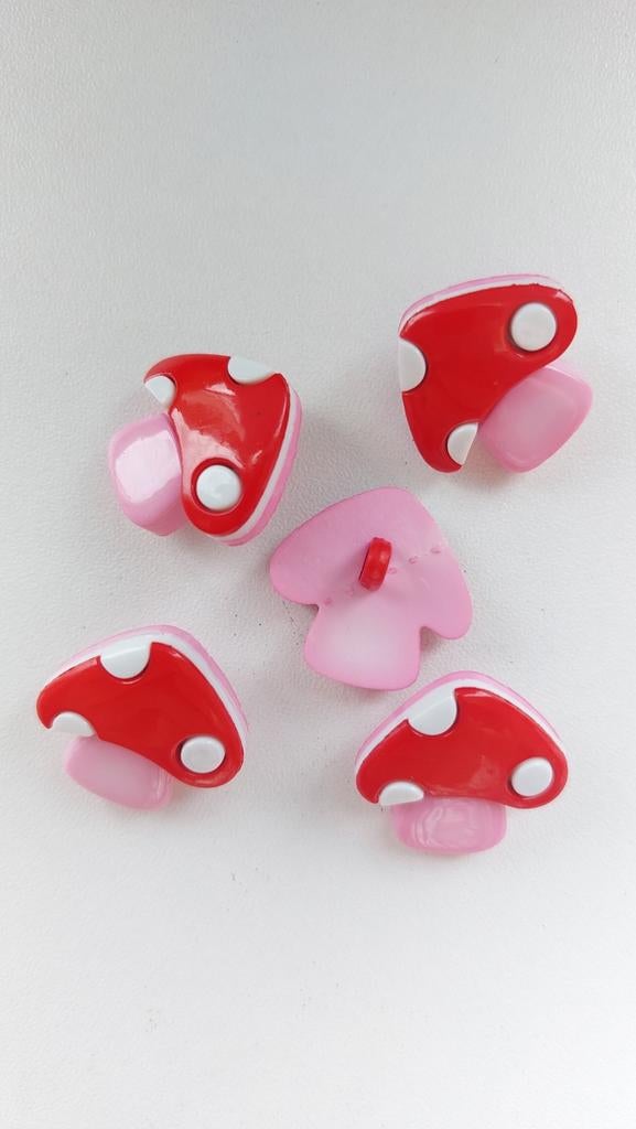 5 grote paddestoel knopen, Ophalen of Verzenden, Nieuw, Knoop of Knopen