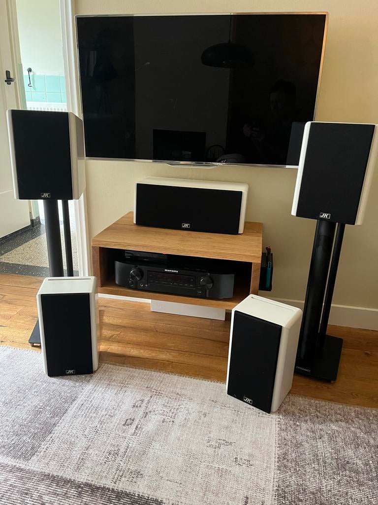 JK Acoustics Optima Junior 5.1 Surround Set, Audio, Tv en Foto, 70 watt of meer, Zo goed als nieuw, 5.1-systeem, Overige spelers