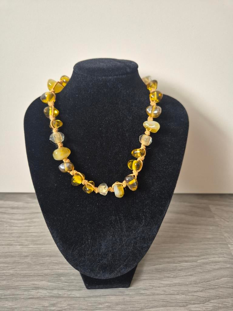 MKM Design ketting met gele en transparante stenen, Sieraden, Tassen en Uiterlijk, Kettingen, Ophalen of Verzenden, Nieuw