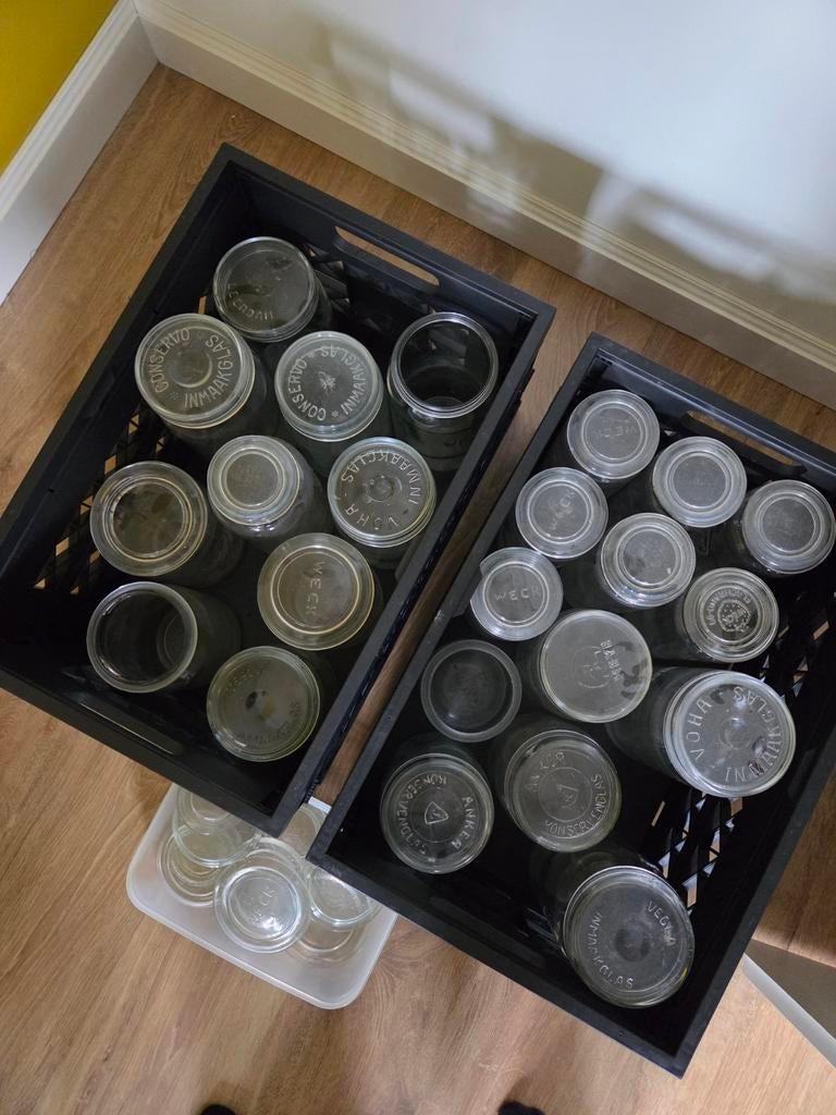 Partij oude diverse inmaakpotten / weckpotten, Ophalen, Gebruikt