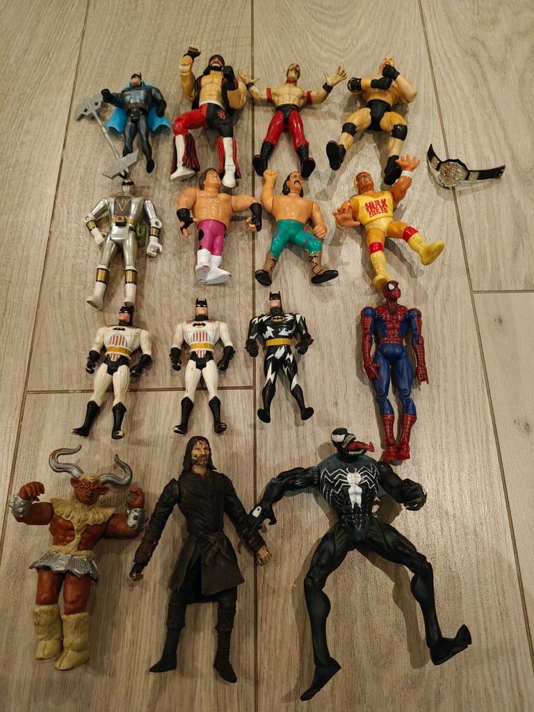 Lot van 15 actiefiguren - Superhelden en worstelaars, Ophalen of Verzenden, Gebruikt