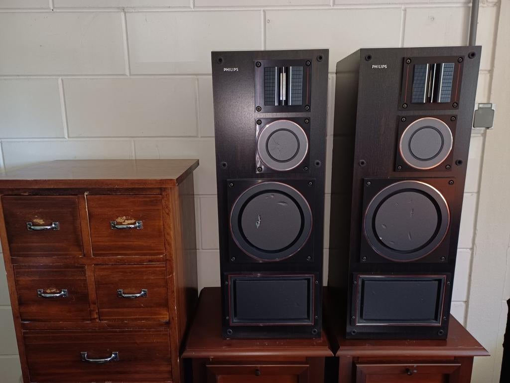 Philips 9434 DRC mk2 luidsprekers, Ophalen of Verzenden, Minder dan 60 watt, Front, Rear of Stereo speakers, Philips