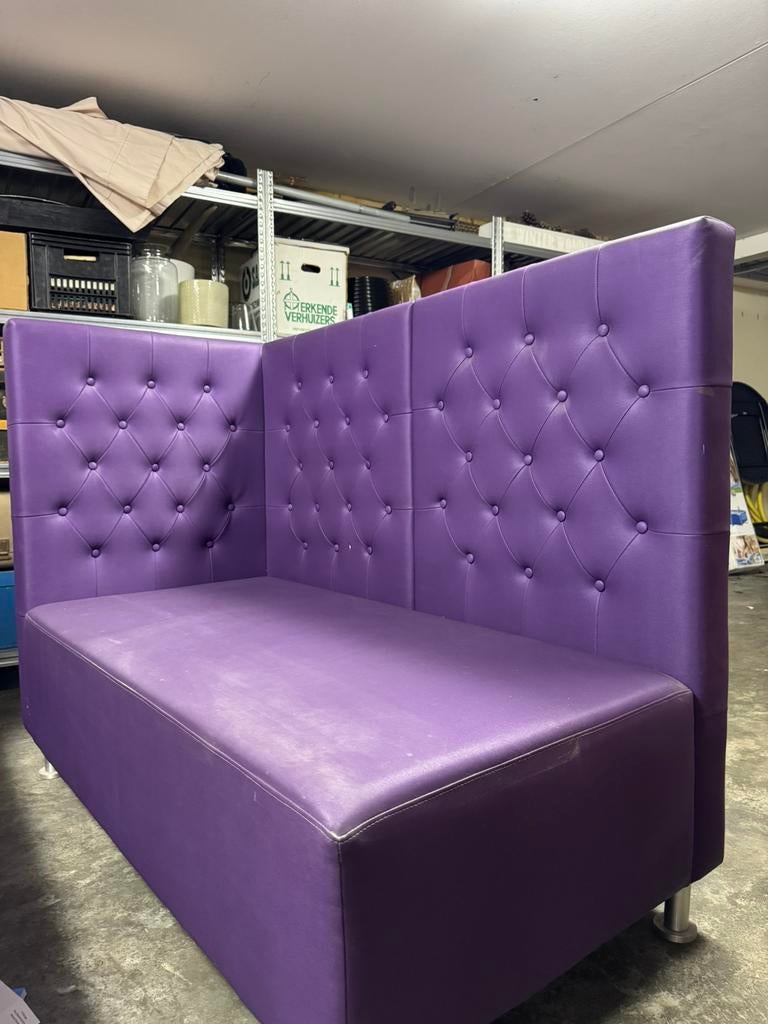 Paarse horica banken/lounge banken 4 stuks, Ophalen, Kunststof, Gebruikt, Lounge bank