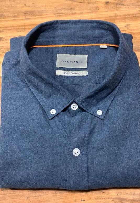 Donkerblauw overhemd, merk suitable, Ophalen of Verzenden, Zo goed als nieuw, Blauw, Overige halswijdtes