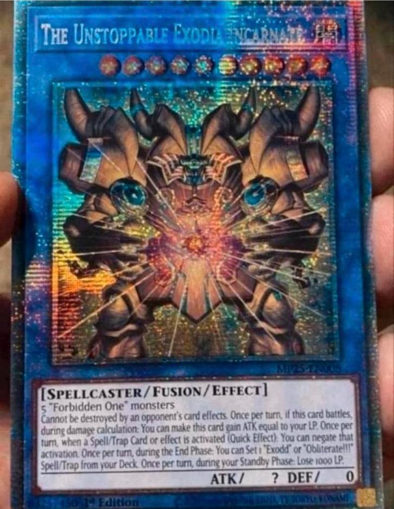 Yu-Gi-Oh! The Unstoppable Exodia Incarnate MP25 Starlight  !, Ophalen of Verzenden, Zo goed als nieuw, Losse kaart, Foil