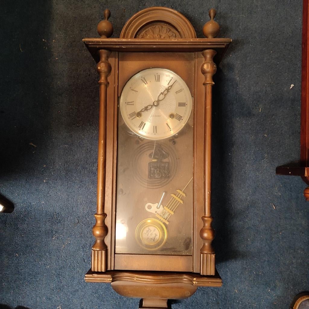 Mooie houten klok met slinger, Antiek en Kunst, Antiek | Klokken, Ophalen