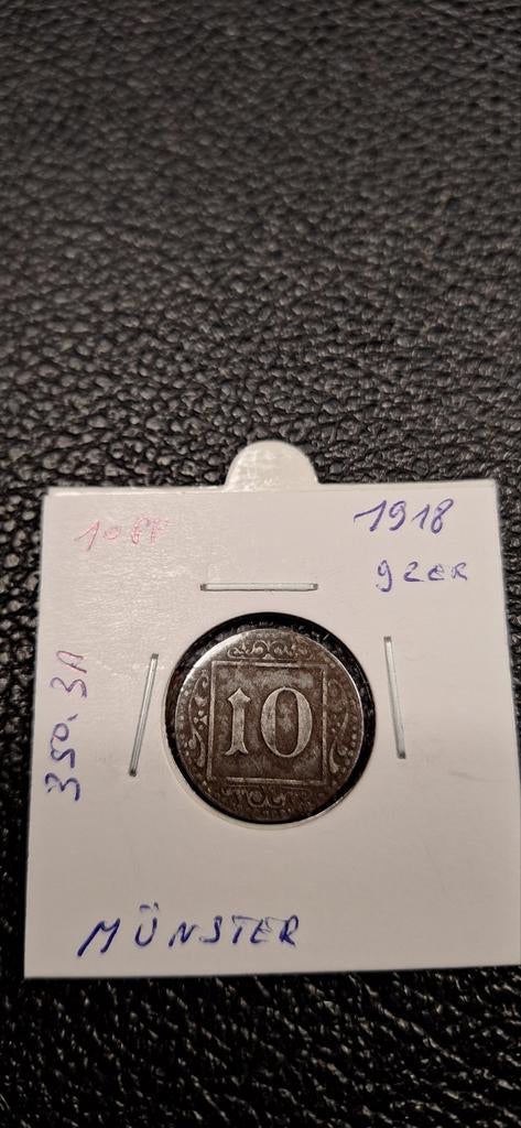 Duits notgeld 10 pfennig 1918 Münster ijzer, Ophalen of Verzenden, Duitsland