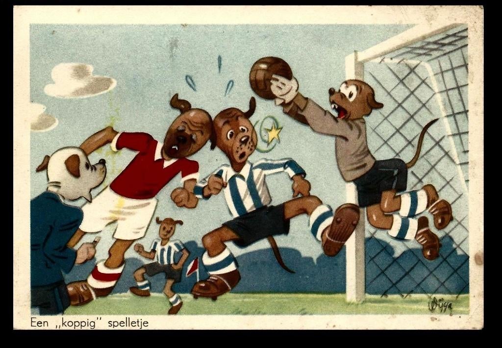 Jan Wijga, dieren voetbal, Verzenden, 1940 tot 1960, Gelopen