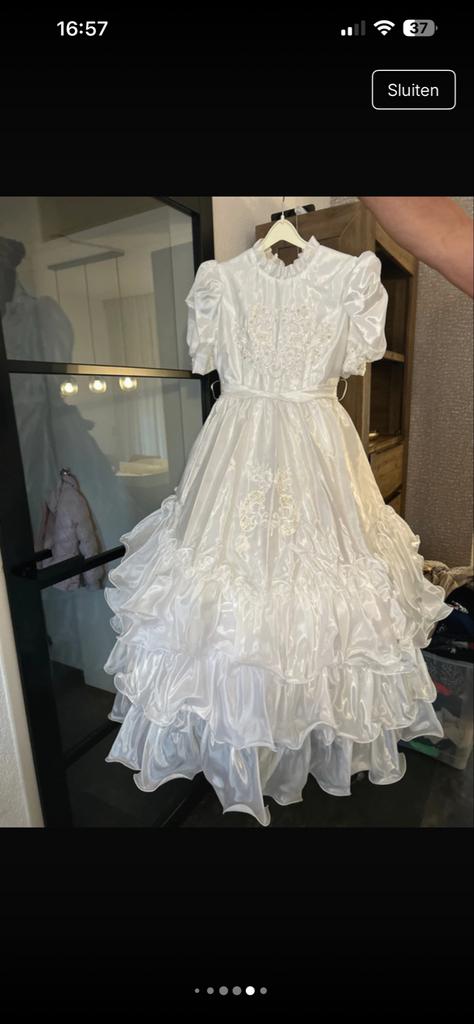 Communiejurk met onderrok en haaraccessoires, Kinderen en Baby's, Kinderkleding | Maat 140, Ophalen, Zo goed als nieuw, Meisje