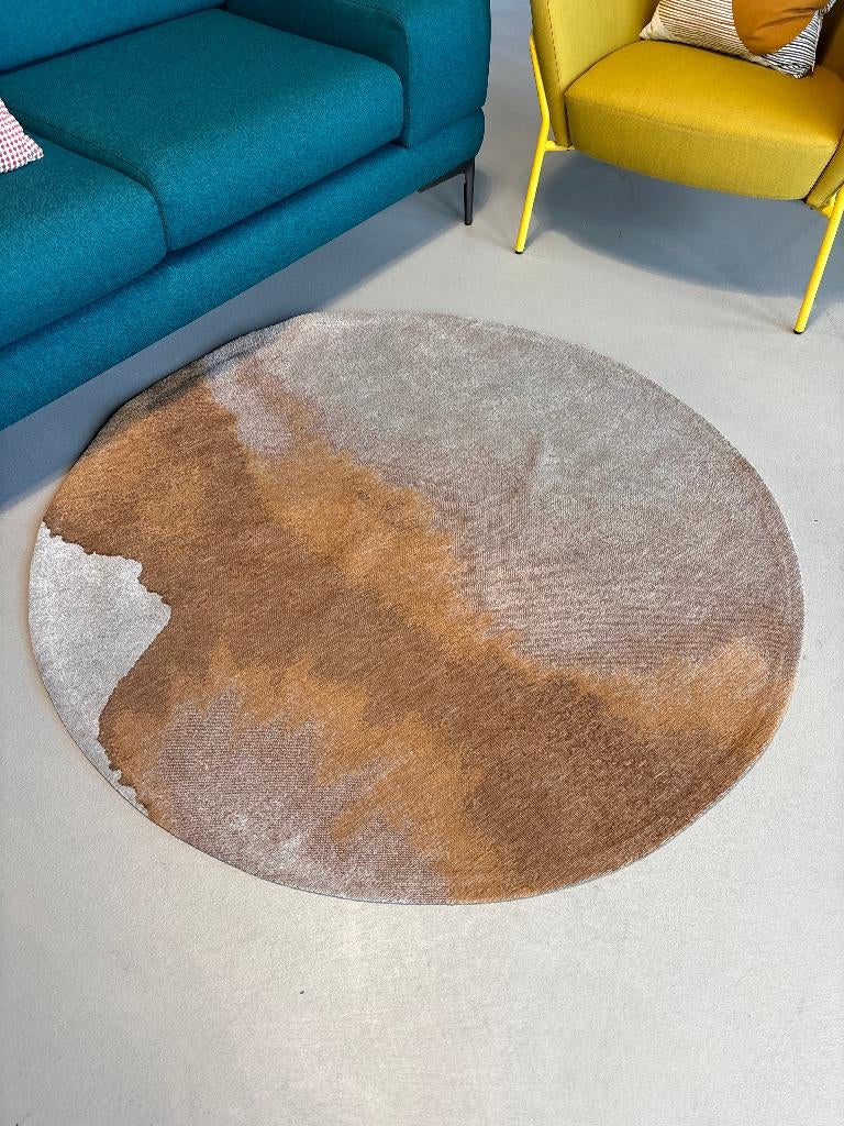 Louis de Poortere Rond Vloerkleed Chestnut Bruin PET, Bruin, Rond, Ophalen of Verzenden, Zo goed als nieuw