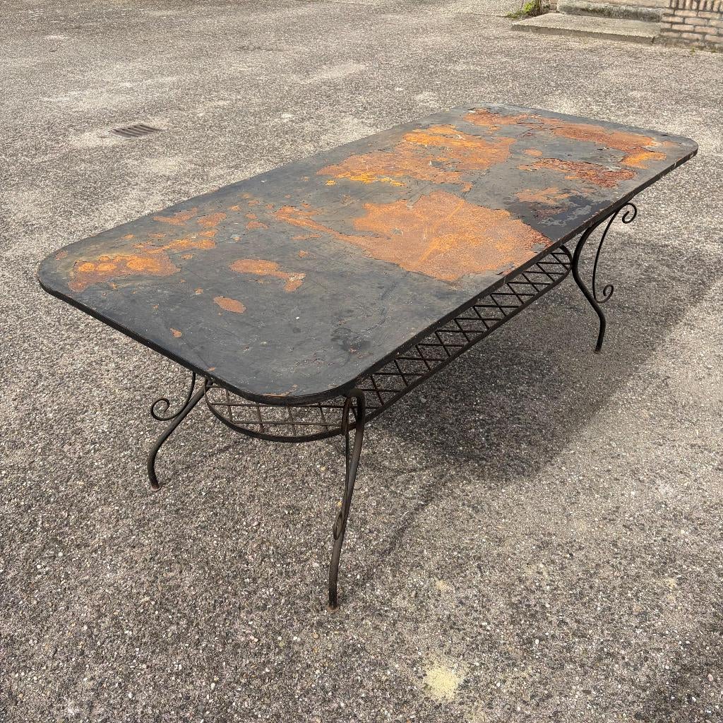 Terrastafel Staal, Ophalen of Verzenden, Gebruikt, Rechthoekig, Metaal