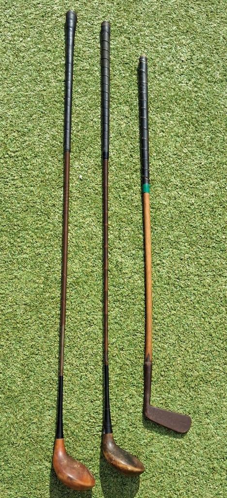 Vintage houten golfclub (set van 3), Ophalen of Verzenden, Gebruikt, Club