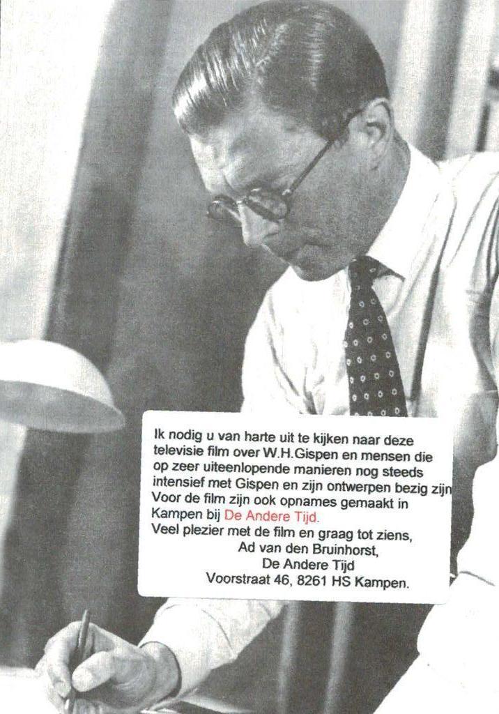 W.H. GISPEN Ontwerper Ondernemer.  Presentiekaart van  film, Verzamelen, Ophalen of Verzenden, Voor 1920, Ongelopen, Ambachten of Beroep