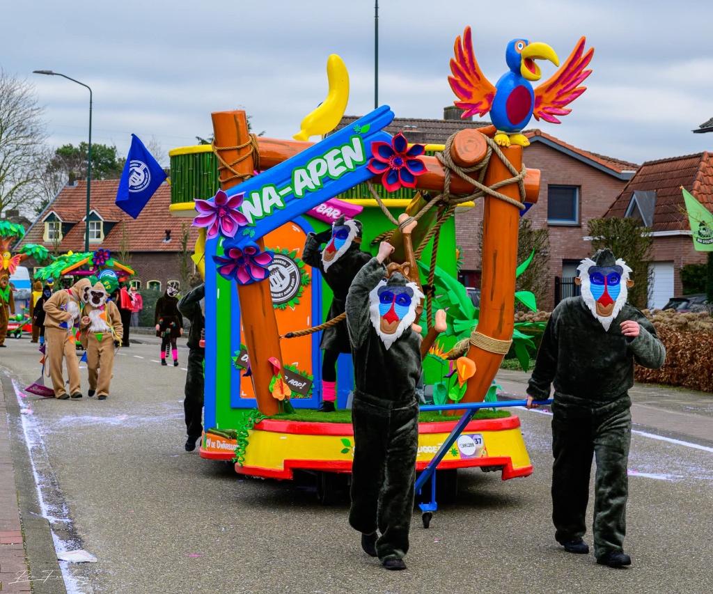 Carnavalswagens "Na-apen" / Apen / Jungle, Ophalen, Zo goed als nieuw, Feestartikel, Carnaval
