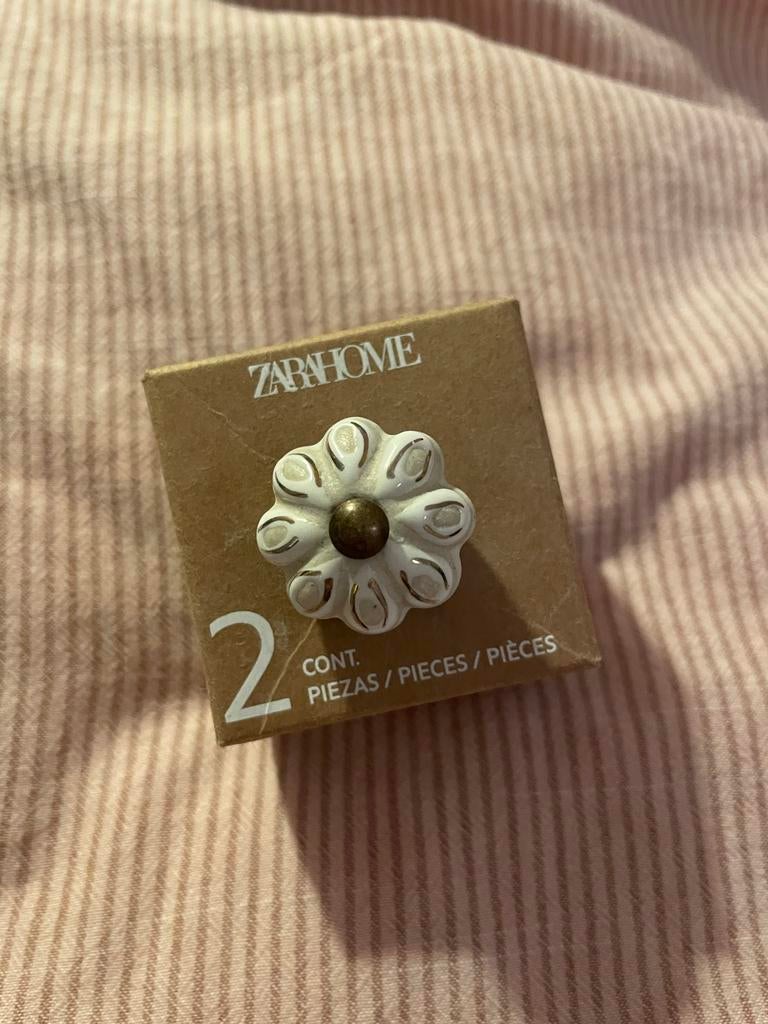 Zara Home knopje bloem wit/goud, Ophalen of Verzenden, Nieuw, Overige materialen