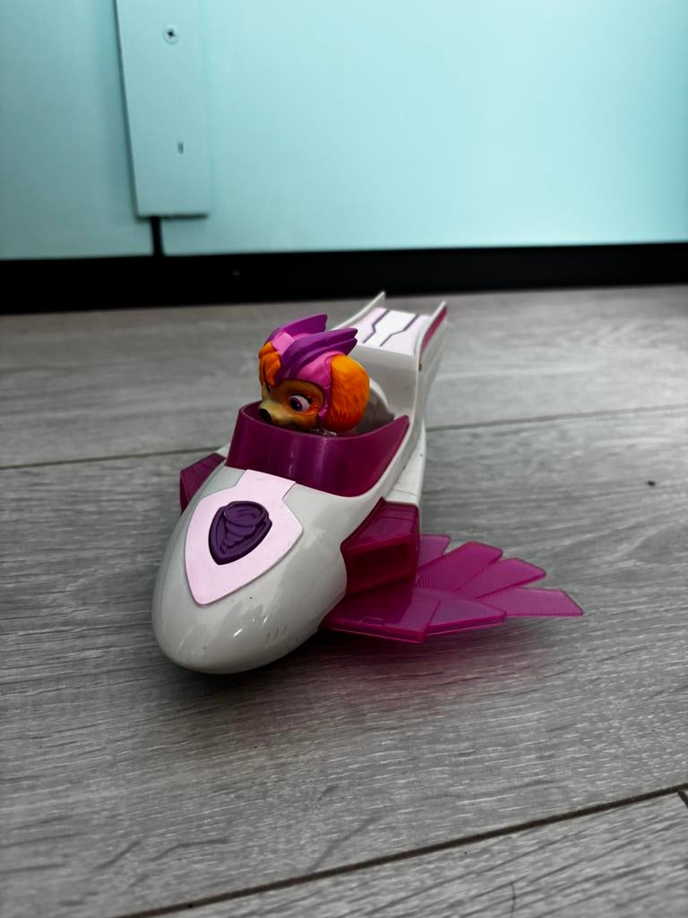 PAW Patrol Mighty Pups Super PAWs Skye Deluxe Voertuig, Ophalen, Zo goed als nieuw