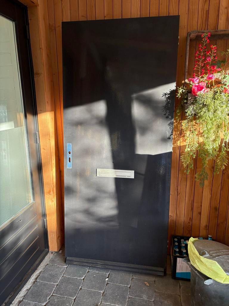 Stompe voordeur 211,5 x 93 cm met brievenbus, Ophalen, Gebruikt, 80 tot 100 cm, Buitendeur