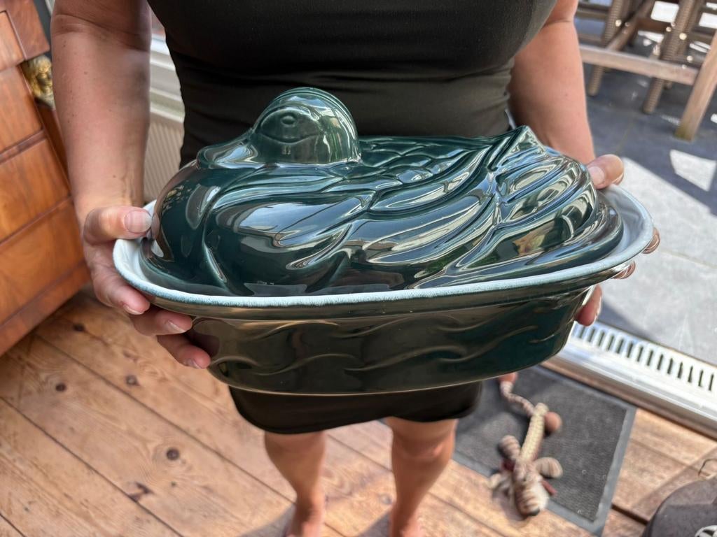 Franse vintage Groene Eend Terrine BCI, Antiek en Kunst, Ophalen of Verzenden