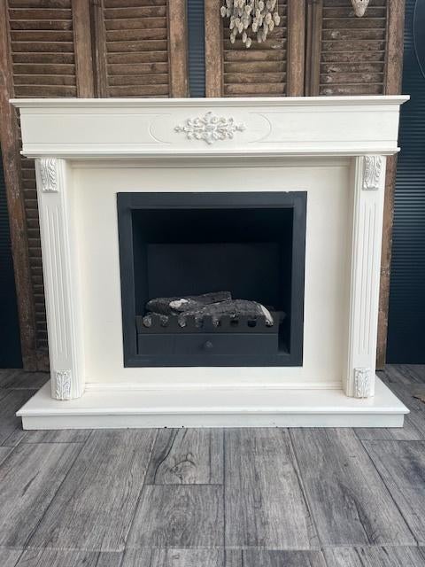 Gel haard met meerdere decor houtstammetjes, Huis en Inrichting, Haarden, Ophalen, Gebruikt, Vrijstaande haard, Gelhaard