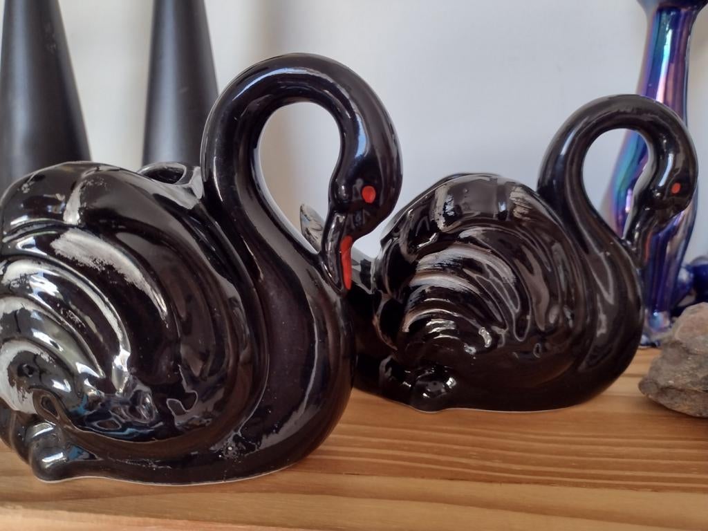 Vintage bloempotjes zwanen., Ophalen of Verzenden