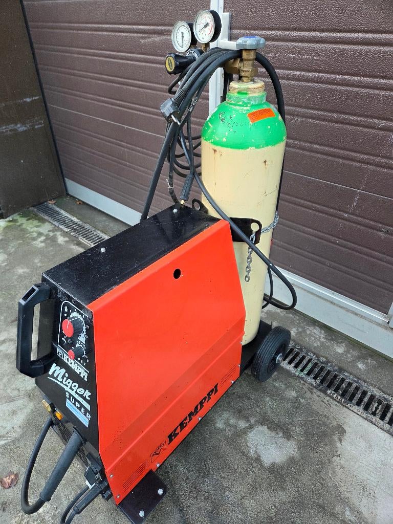 Lasapparaat Kemppi Migger 170Ampere met gasfles half vol, Ophalen of Verzenden, Gebruikt, 150 tot 250 ampère, Co2