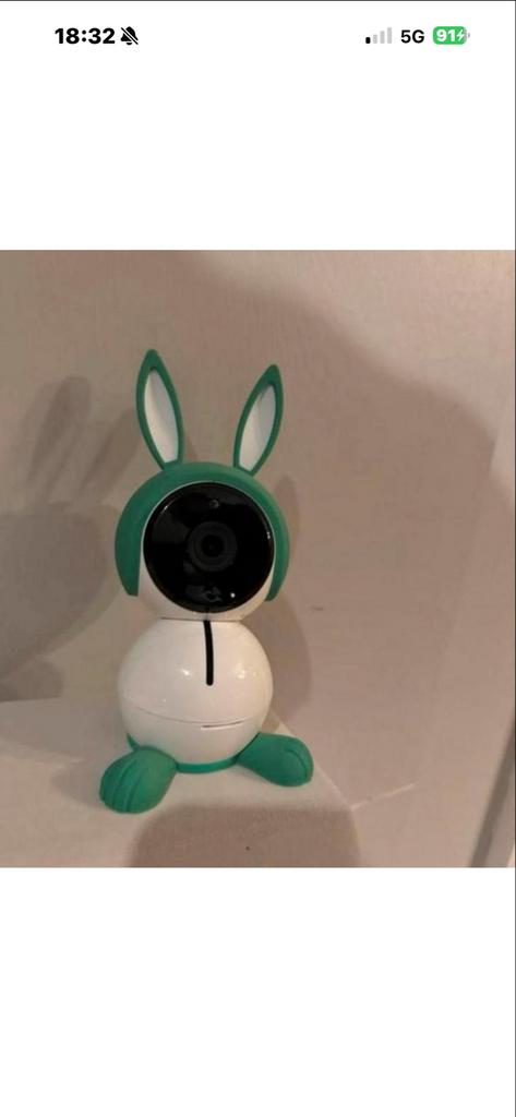 Leuke babycamera in konijnendesign - Groen/Wit, Ophalen of Verzenden, Zo goed als nieuw, 100 tot 250 meter, Camera