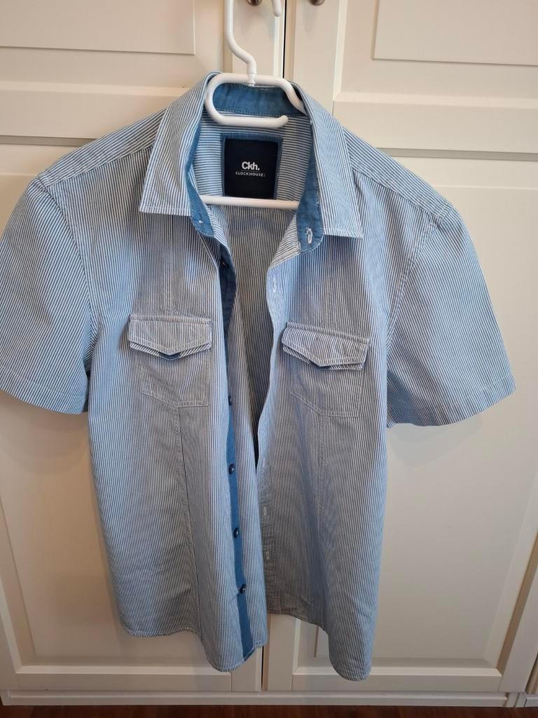 CKH.Gestreept overhemd, Kleding | Heren, Blauw, Ophalen of Verzenden, Zo goed als nieuw, Overige halswijdtes