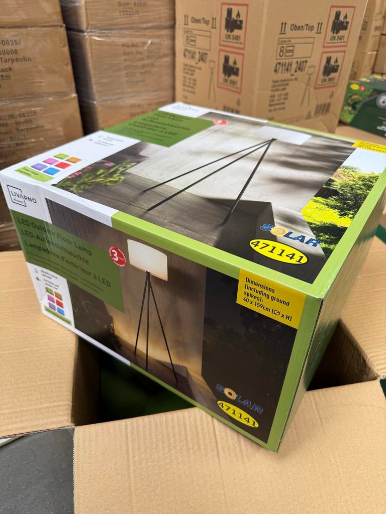 Livarno Home LED Buiten Vloerlamp - Draadloos & Sfeervol, Ophalen of Verzenden, Nieuw, Metaal, 150 tot 200 cm