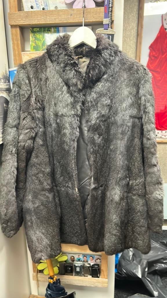 Vintage echt nerts bontjas maat M, Ophalen of Verzenden, Gedragen, Maat 38/40 (M), Grijs