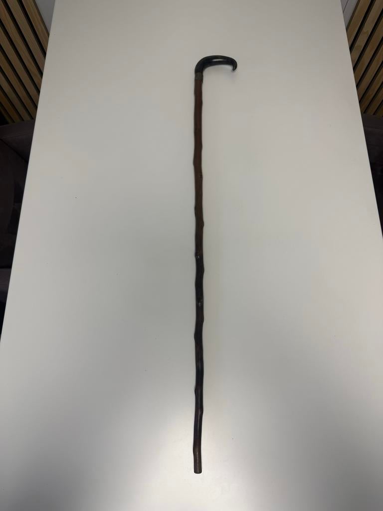 Antieke wandelstok met benen handvat, Ophalen of Verzenden