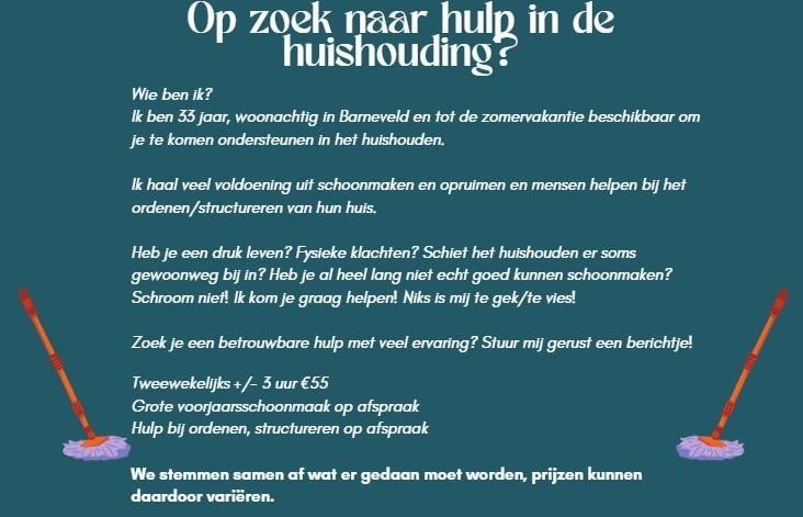 Schoonmaakhulp aangeboden, Overige niveaus, Vanaf 10 jaar, Tijdelijk contract