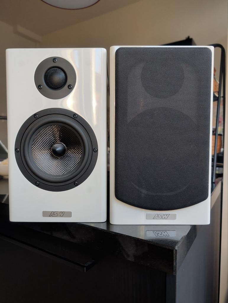 ASW Cantius-212 speakers wit, Audio, Tv en Foto, Luidsprekers, Gebruikt, 60 tot 120 watt, Front, Rear of Stereo speakers, Ophalen