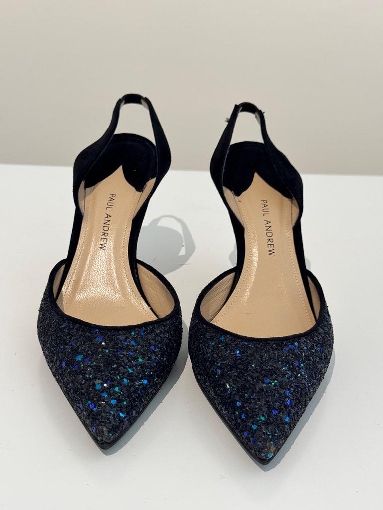 Paul Andrew dames schoenen maat 38 met glitter, Ophalen of Verzenden, Zo goed als nieuw, Zwart, Pumps