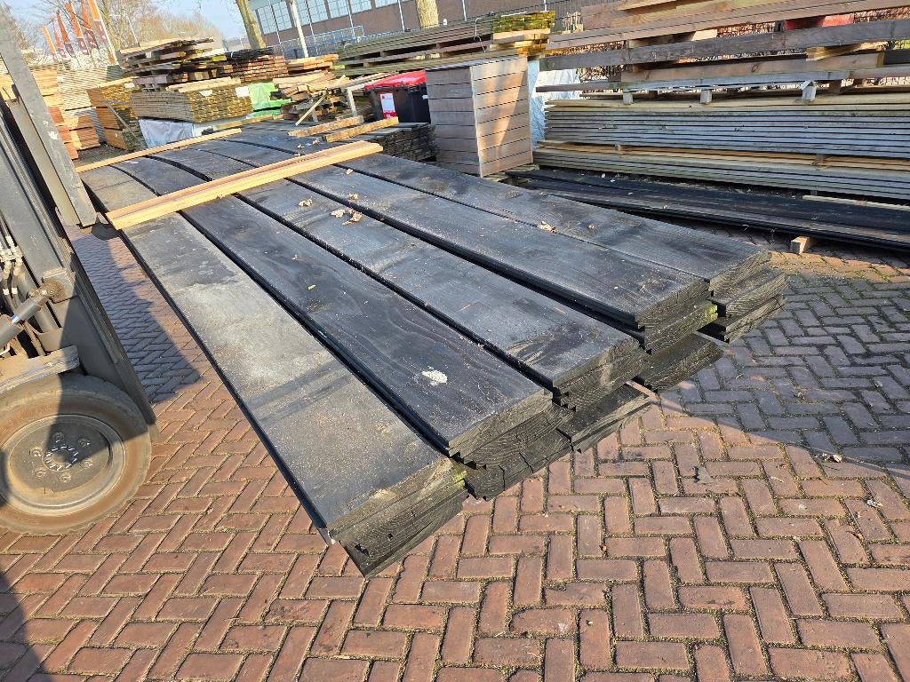 28 m2 Zweeds rabat  zwart geïmpregneerd - nr: TP328, Tuin en Terras, Palen, Balken en Planken, Ophalen, Nieuw, 250 cm of meer