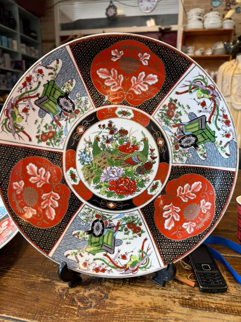 Prachtig Japans sierbord met pauwen – decoratief & uniek, Ophalen of Verzenden