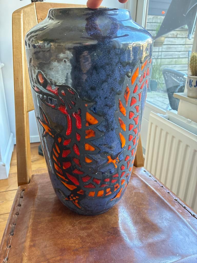 vintage Scheurich West Germany vloervaas uit de jaren '60, Ophalen of Verzenden