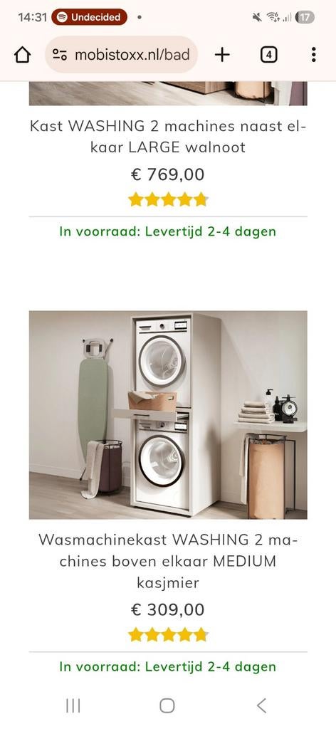 Wasmachinekast WASHING 1 machine MEDIUM kasjmier, Ophalen, Zo goed als nieuw