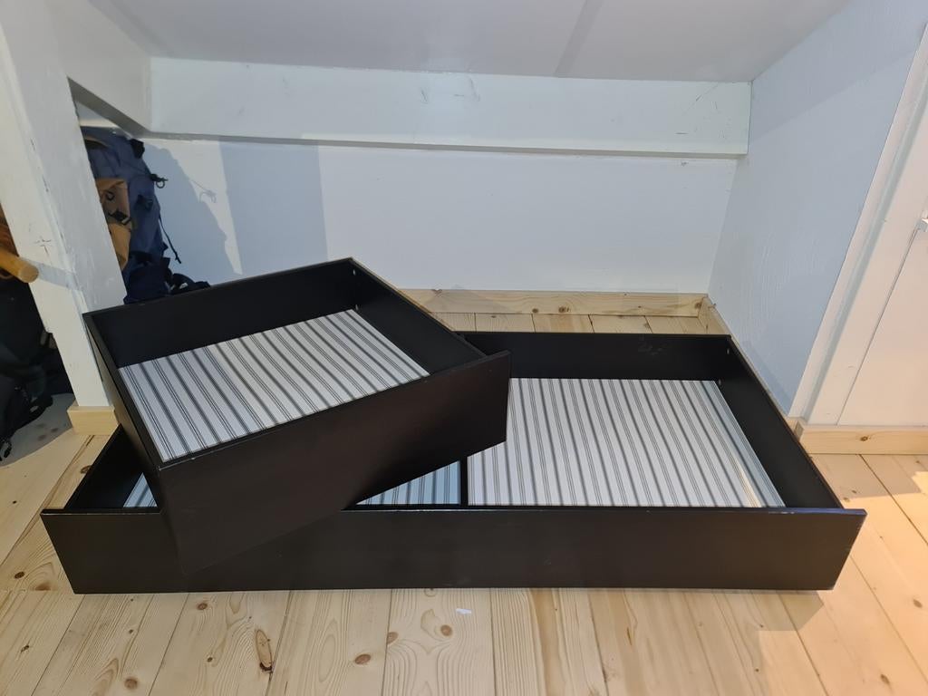 Ikea hemnes bedlades set, Huis en Inrichting, Slaapkamer | Bedden, Ophalen, Tweepersoons, Zwart, Hout