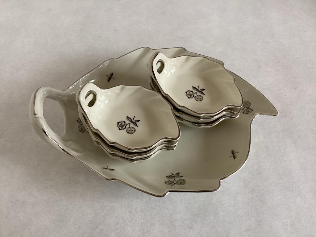 Vintage MZ Altrohlau Porseleinen schaaltjes petit fours set, Antiek en Kunst, Ophalen of Verzenden