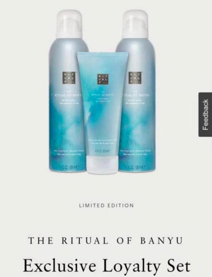 Rituals Banyu 2 x foam 1 x body cream 🩵🎁 Nieuw!, Ophalen of Verzenden, Nieuw, Bad & Douche